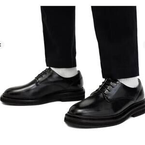 All Saints Escher Derby Dress Shoes Black Leather Size 10 US NWOB Sophisticated